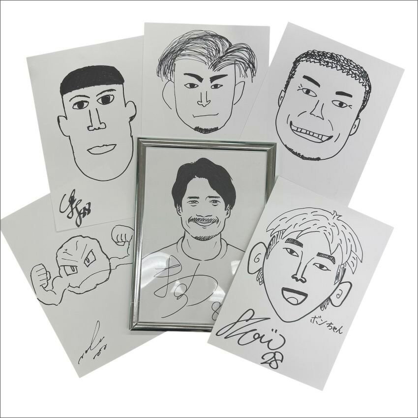 選手直筆似顔絵（額入り）