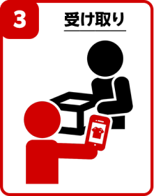 3 購入履歴画面より注文商品を表示し商品を受け取る。