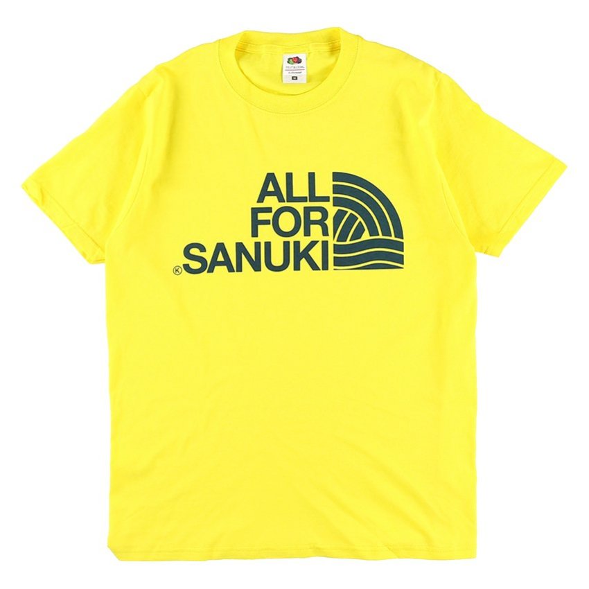 ALL FOR SANUKI Tシャツ (イエロー×ネイビー)