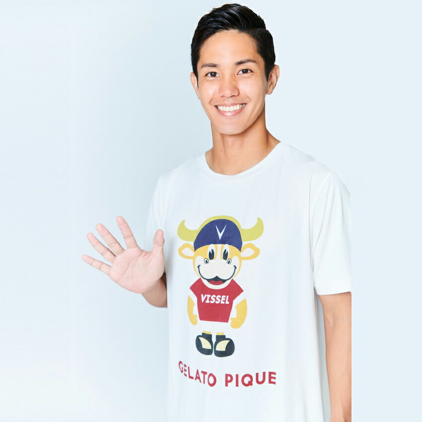 肌触りがいい GELATO KOBEモーヴィ君ワンポイントTシャツ PIQUE|VISSEL