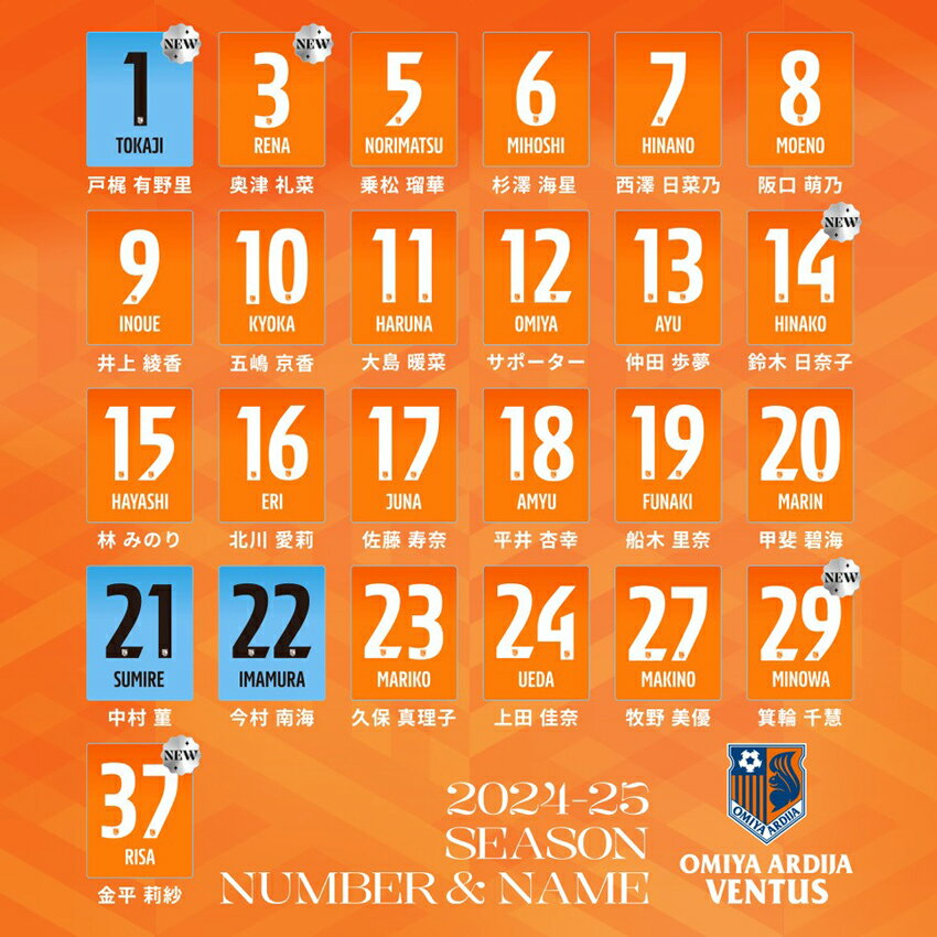 RB大宮アルディージャ 2024-25VENTUSレプリカユニフォーム