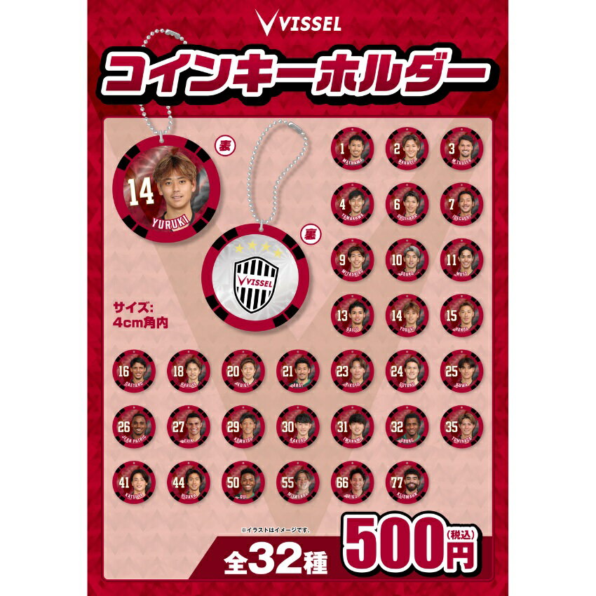 ヴィッセル神戸 【ガチャ】プレイヤーコインキーホルダー