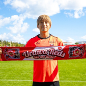 【C】タオルマフラー（RED&WHITEカジュアル）