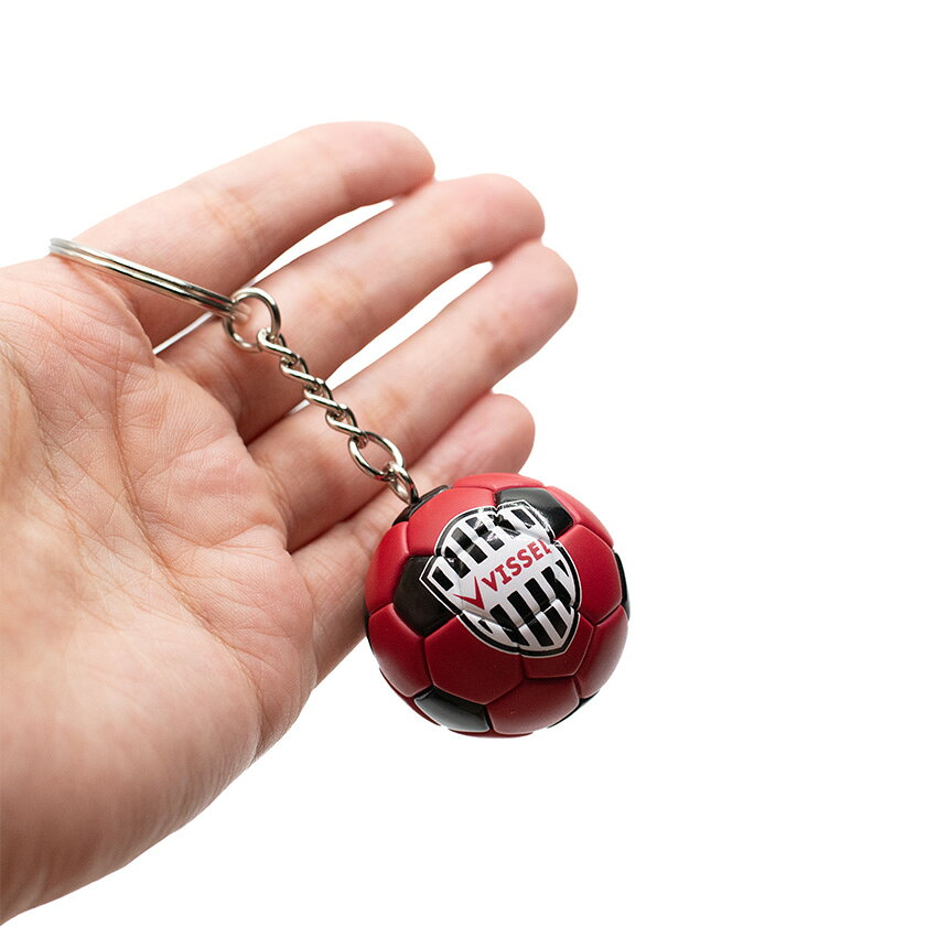 ヴィッセル神戸 サッカーボールキーホルダー（クリムゾンレッド